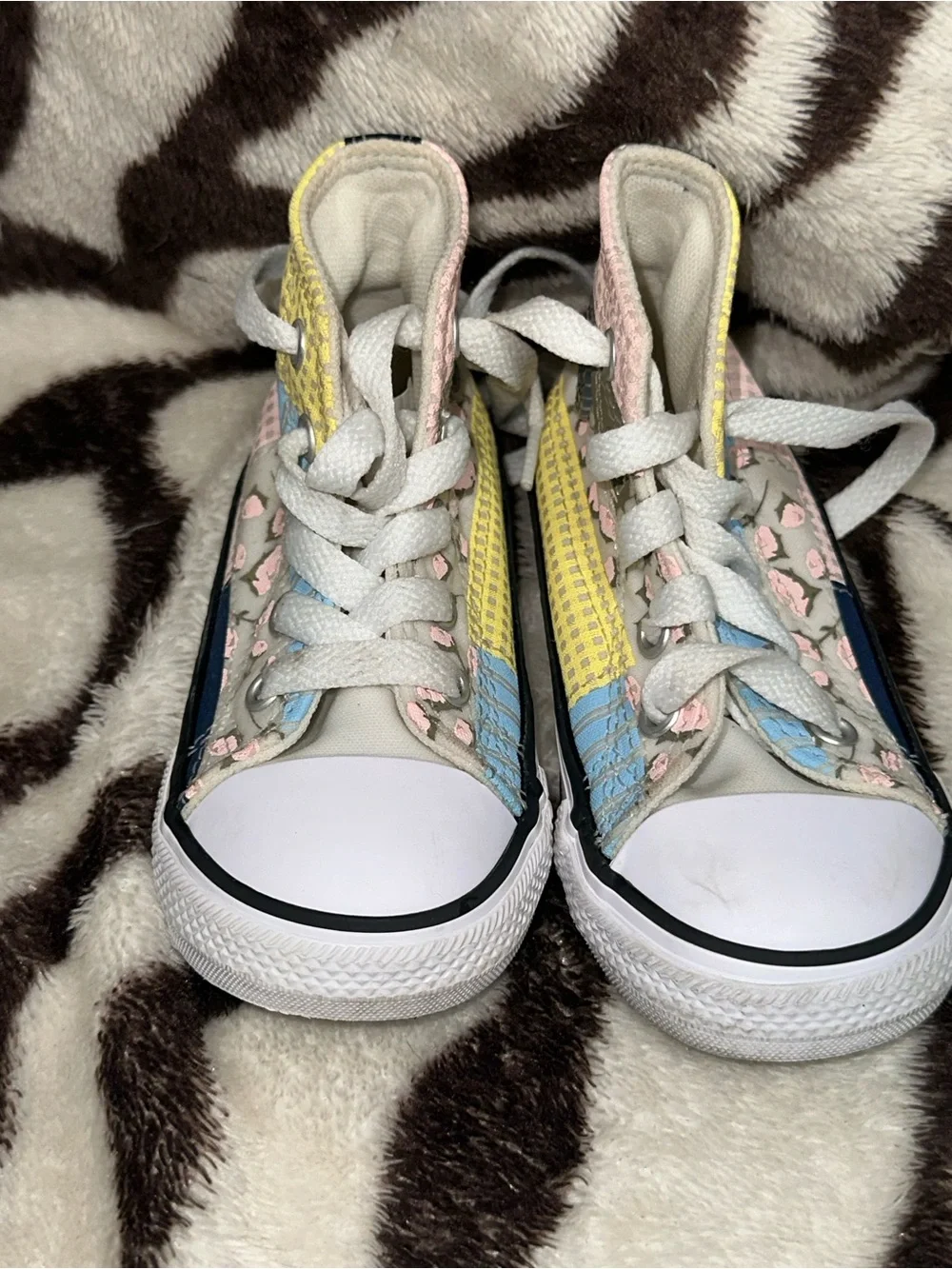 Kids Converse High-Top Sneakers in Pink, Yellow & Blue